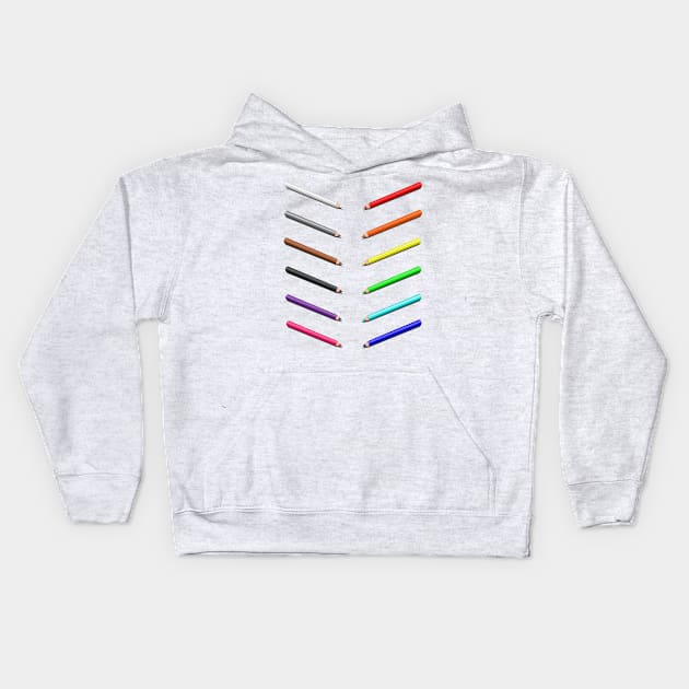 Colouring pencils Kids Hoodie by MelanieJeyakkumar